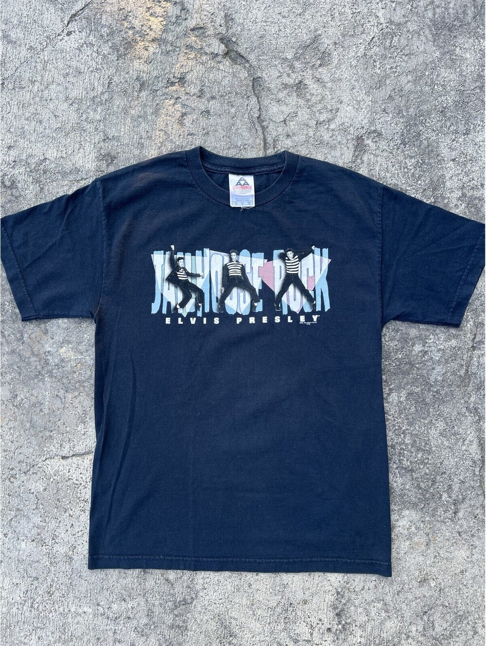 Vintage Elvis Presley Jail House Rock Size Medium Band Tee Blue